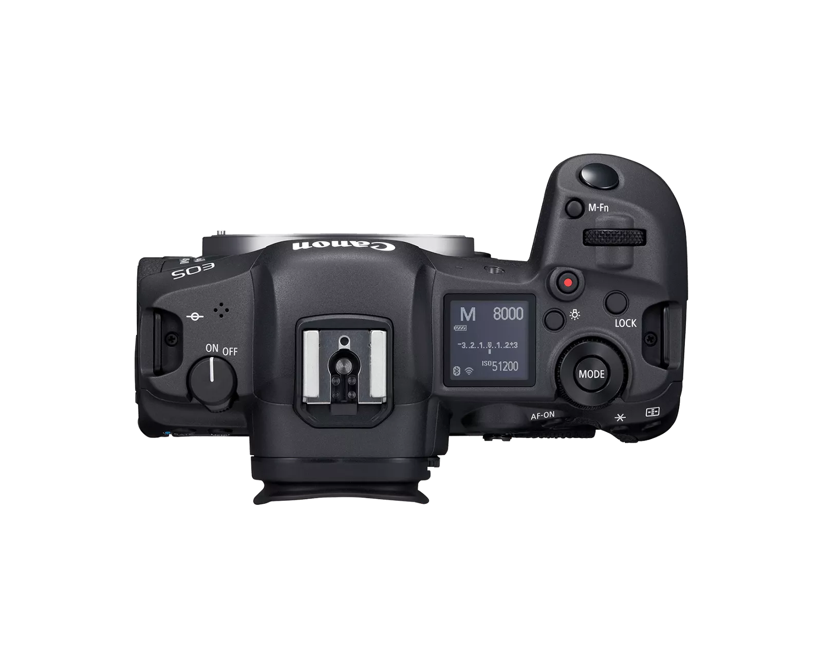 Canon EOS R5, top view