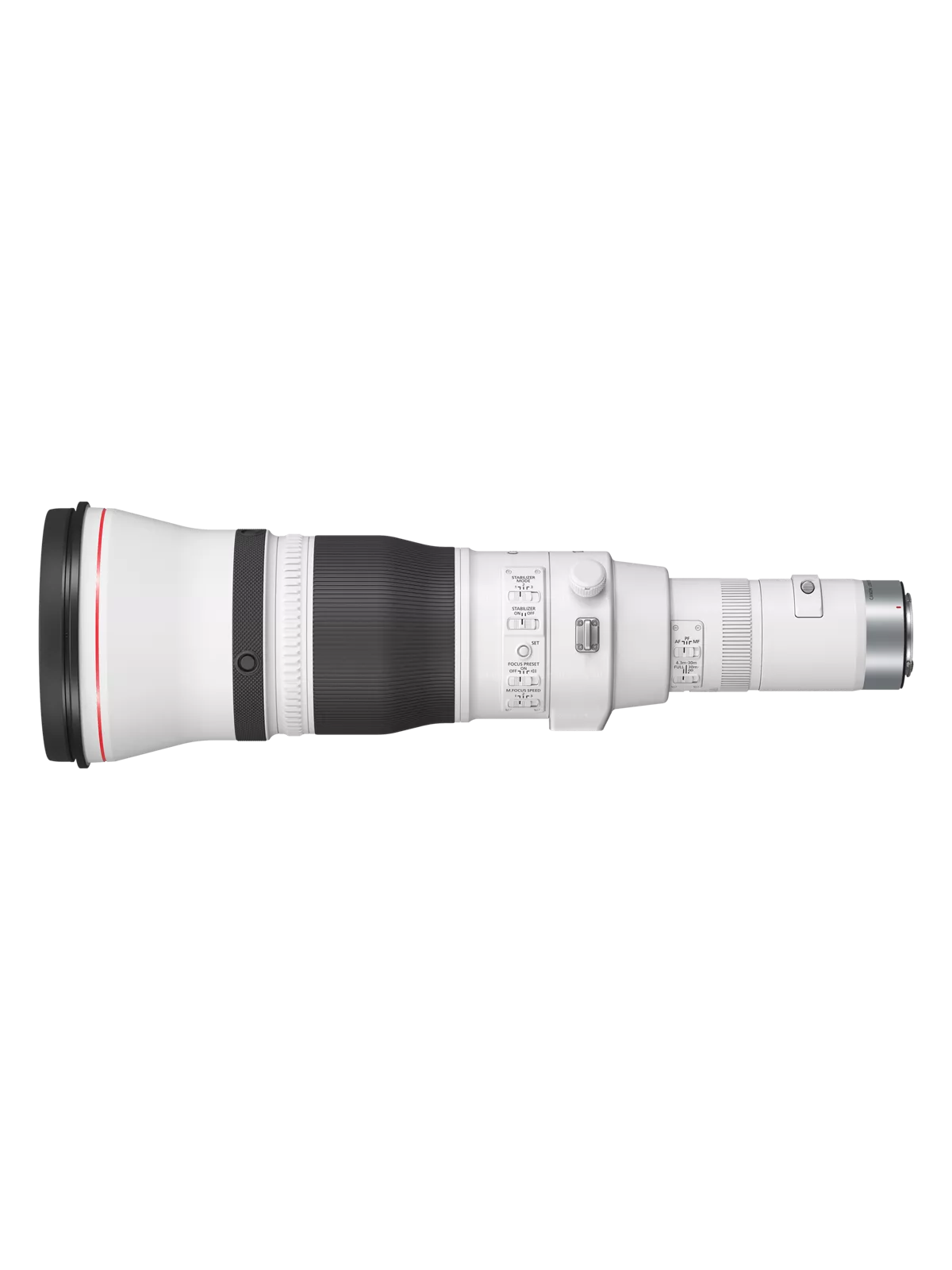 Canon 1200mm lens, side profile