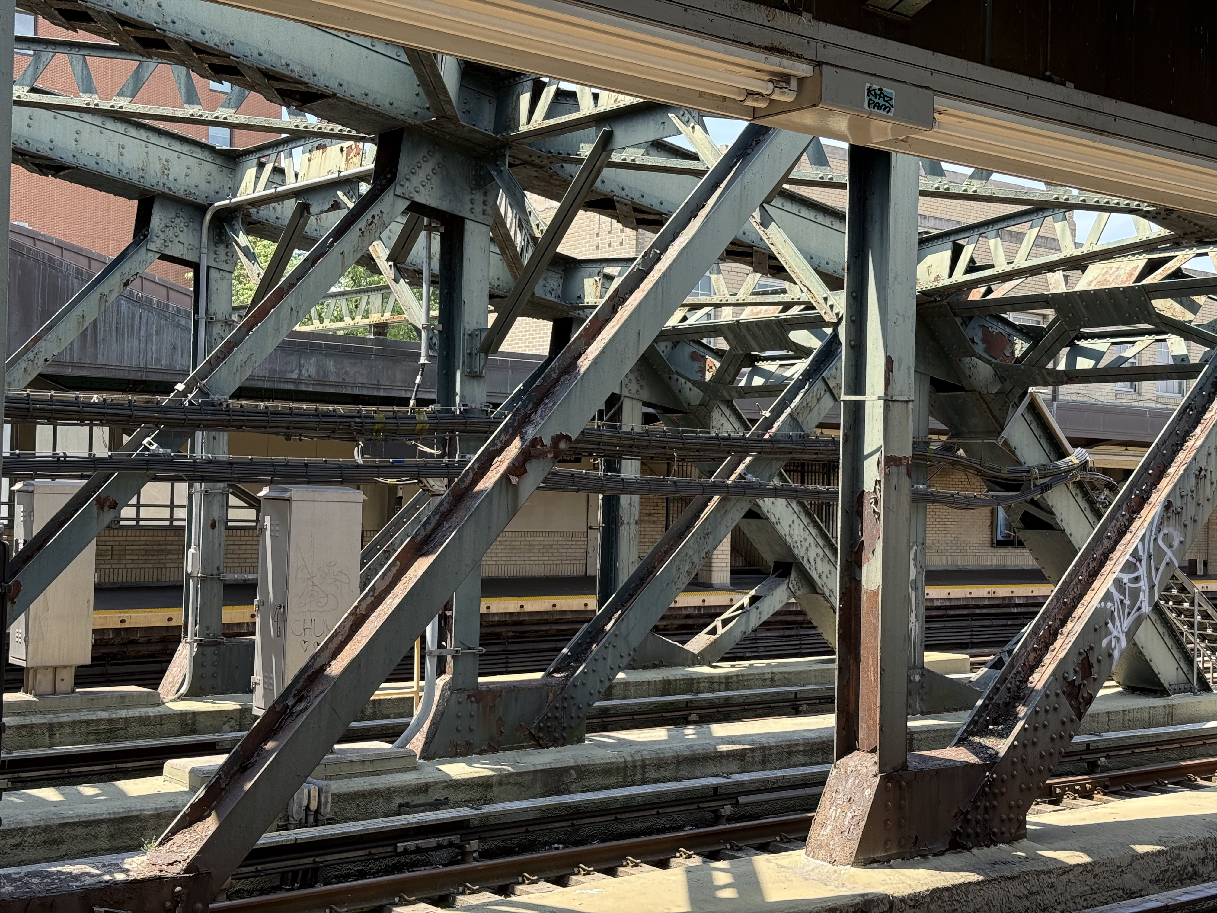 taking a closer look at the train tracks. the sun makes them look beautiful