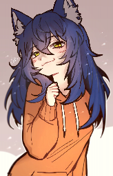 PolyWolf smiles down at you