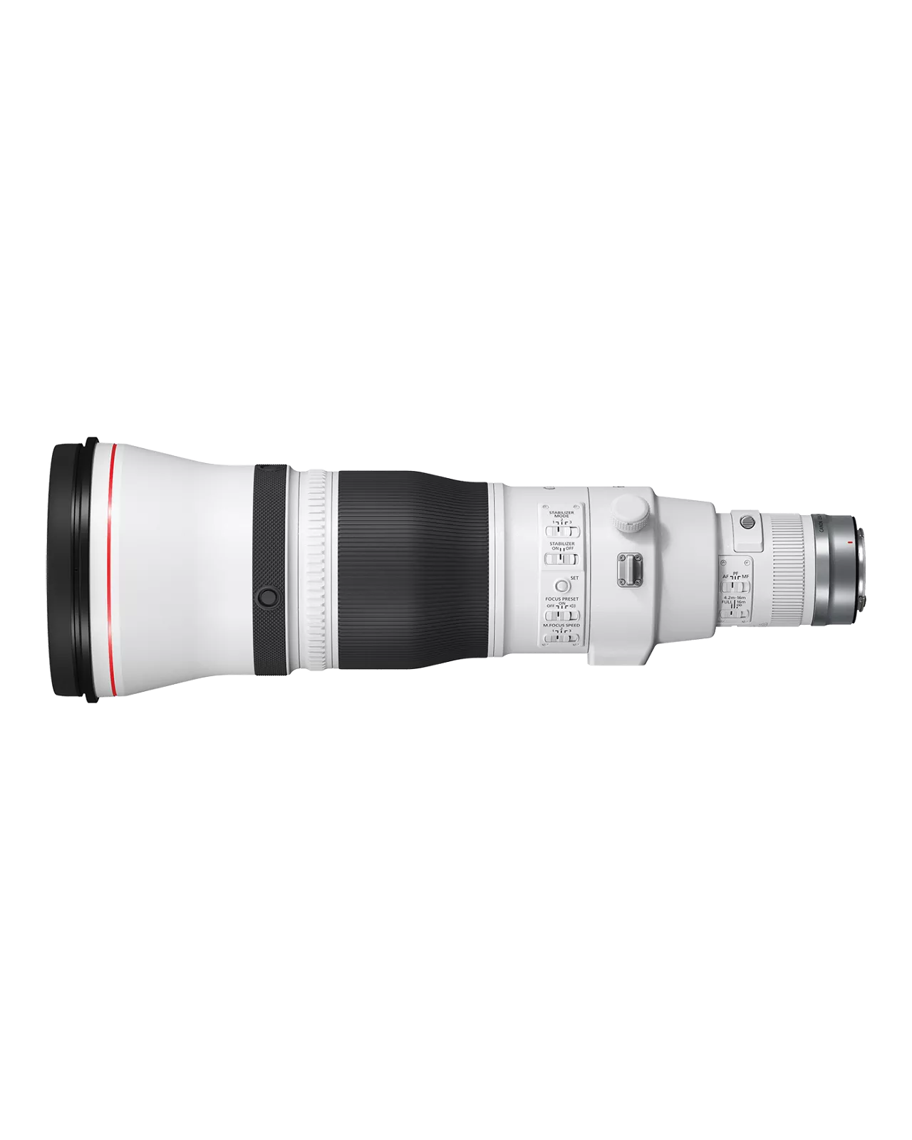Canon 600mm lens, side view