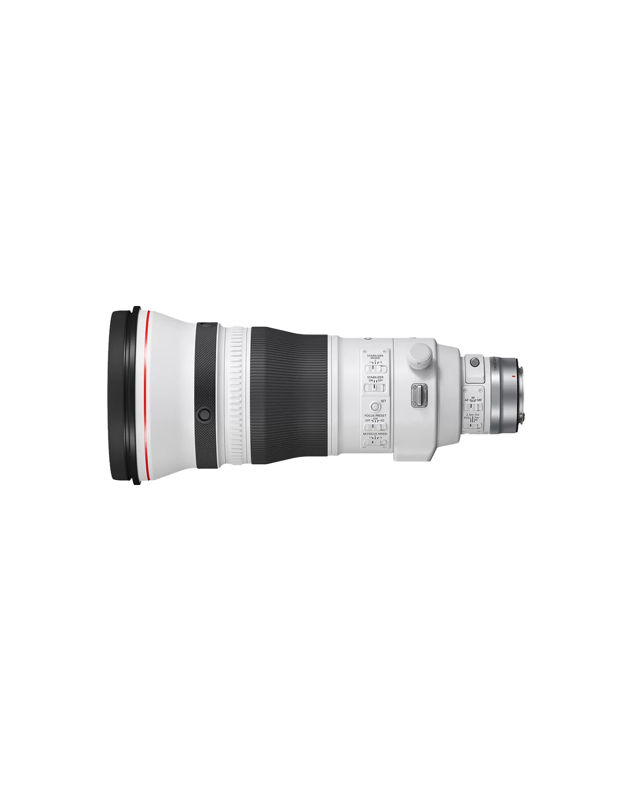 Canono 400mm lens, side profile