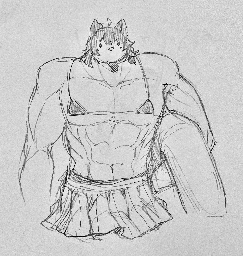 PolyWolf with an absurd amount of muscles