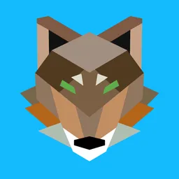 A wolf head made of polygons
