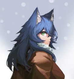 PolyWolf looks over her shoulder