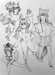 PolyWolf in various outfits